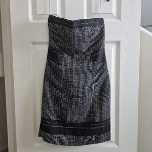 Gorgeous black and silver strapless party dress.